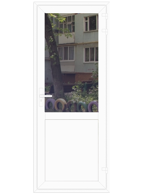Балконные остекленные двери ПВХ с сэндвич-панелью 700x2130 Grunhaus P-design