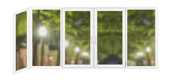 Г-образная балконная рама ПВХ 3600×1400 Brusbox 60 Г-образная балконная рама ПВХ 3600×1400 Brusbox 60